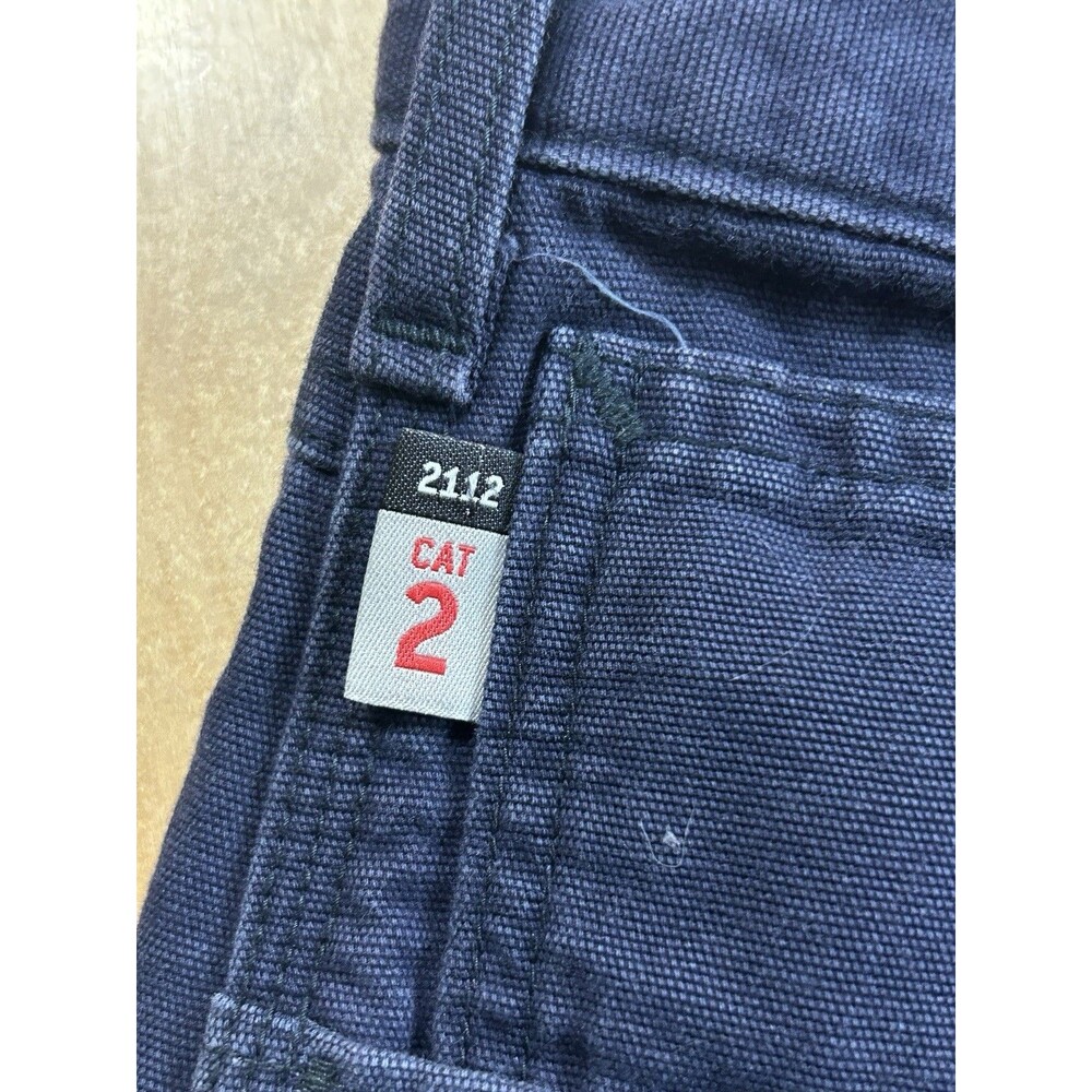 Carhartt FR Flame Resistant Pants Mens 40 X30 Blue Canvas Cat 2 Carpenter Pants - Picture 8 of 9